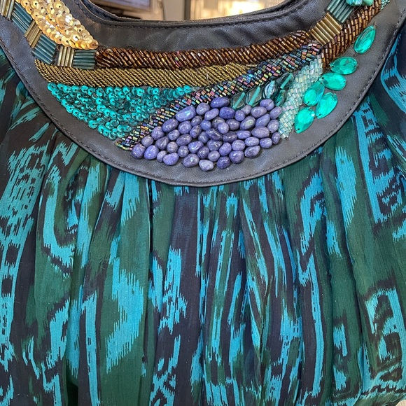 Chico’s Silk Chiffon Beaded Bag Sz L - Picture 7 of 9